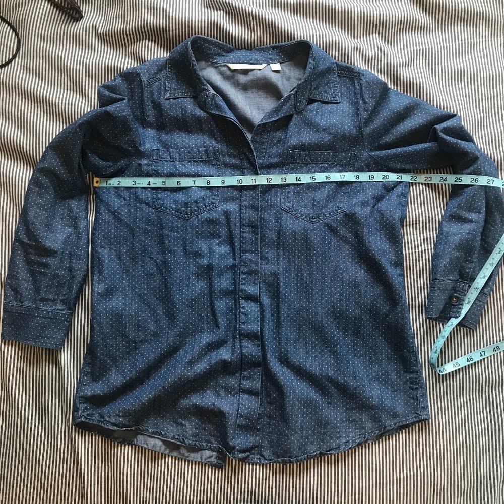 Women's Denim Polka Dot Shirt - Lauren Conrad - Lg